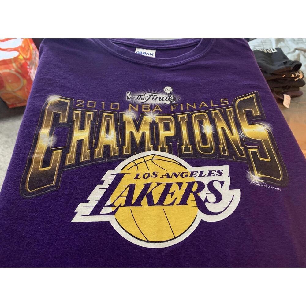 Los Angeles Lakers 2010 Nba Champions T Shirt Mens Purple Large Finals Kobe Shaq